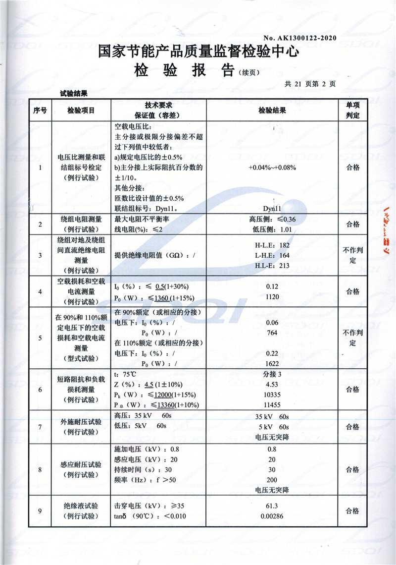 高低压试验报告-S11-1250扶余扶余扶余油浸式变压器-2.jpg